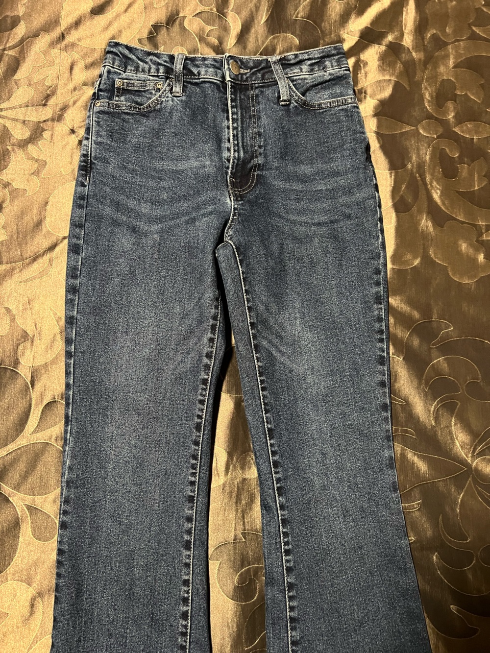 American Tall Chloe High Rise Flare Faded Dark Indigo Denim Jeans Women’s 27 - Picture 5 of 14